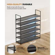Riousery Shoe Rack Organizer, 6-Tier Stackable, Black Nonwoven Fabric, 38.4 inch, Holds up to 35 Pairs