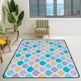 thumbnail image 3 of Coolnut 5'3" x 4' (63 x 48 in) Area Rug, Mermaid Background with Fish Scales Nursery Rug Floor Mat Kids Playing Mat for Living Room Bedroom, 3 of 6