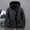 Black, variant on Honeeladyy Mens Winter Thicken Coat,Fall Warm Puffer Jacket with Removable Hood Solid Color Sport Outwear for Skiing Gray XXXL
