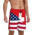 thumbnail image 2 of Fuzoiu USA Switzerland Print Pajama Shorts for Men, Men's Pajama Bottoms,Mens Lounge Sleepwear,Pajama Pants with Pocket-3X-Large, 2 of 6