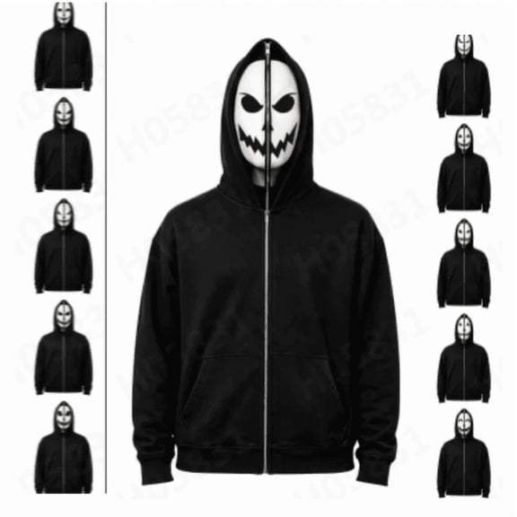 LNZGNM Halloween Women Hoodies Novelty Horror Full Zip Long Sleeve Sweatshirt Casual Loose Fit Outerwear Jacket for Party,Dark Gray (XXXL)