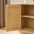 thumbnail image 5 of TrumanPick 64" Sideboard Storage Cabinet, TV Stand , Modern Buffet Cabinet with Rattan Door for Living Room, Bedroom, 64''W x 15''D x 24''H, Natural Oak, 5 of 9