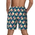 thumbnail image 4 of Uemuo Popcorn With Glasses Pattern Mens Swim Trunks Quick Dry Board Shorts with Mesh Lining, Stretch Beach Shorts Quick Dry No-Chafing Board Shorts-, 4 of 9