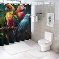 thumbnail image 7 of Orinice Birds Branch Dark Background Bathroom Decor Set with Hooks 100% Polyester Fabric Shower Curtain Set, Colorful Luxurious Graphic Print, Multi-Size 60x72, 7 of 7