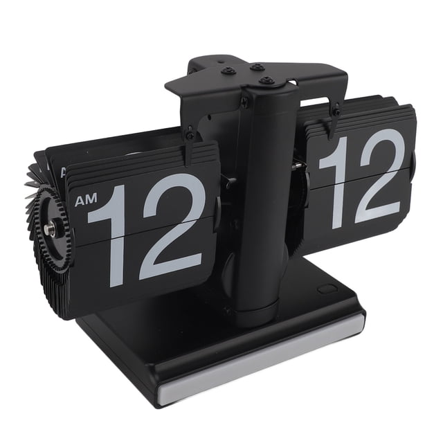 Flip Desk Clock, Retro Vintage Design Auto Flip Desk Table Clock, Modern Digital Mechanical Retro Flip Down Clock with Internal Gear Operated for Home Office Decor