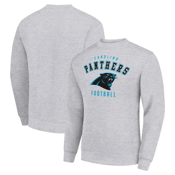 Men's Starter Heather Gray Carolina Panthers Team Logo Pullover Sweatshirt
