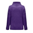 thumbnail image 3 of Turtleneck Sweater Women Plus Size Tunic Long Sleeve Cable Knit Sweaters Lightweight Chunky Pullover High Neck Purple XL, 3 of 7