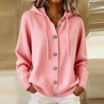 thumbnail image 2 of Azrian Women’s Button Down Hooded Knit Cardigan, Fall Winter Casual Knit OuterwearSizes S-3XL, 2 of 6