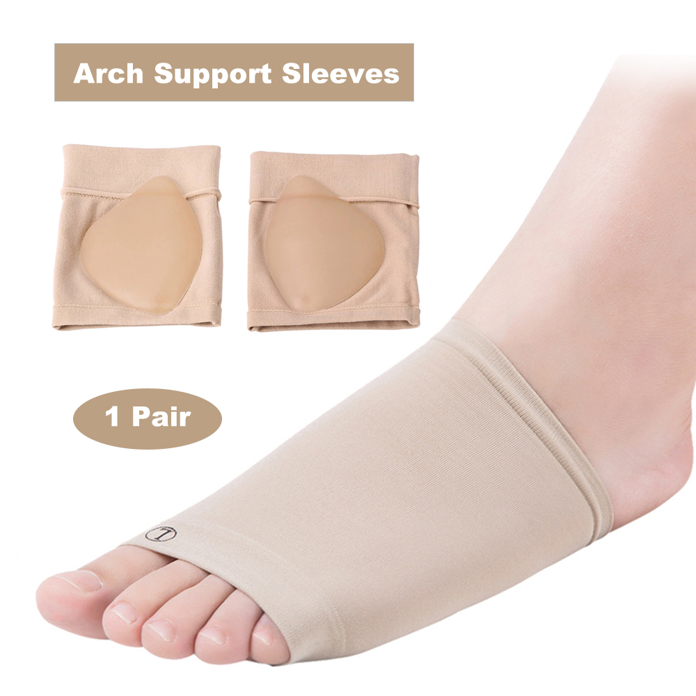 1 Pair Compression Arch Support Sleeves Sock with Comfort Gel Pad