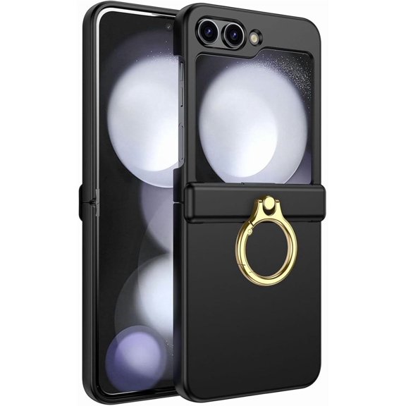 HCTian Ultra Slim Case for Samsung Galaxy Z Flip 6,Support Wireless Charging Case with 360°Rotating Kickstand and Hinge Protection Phone Shell