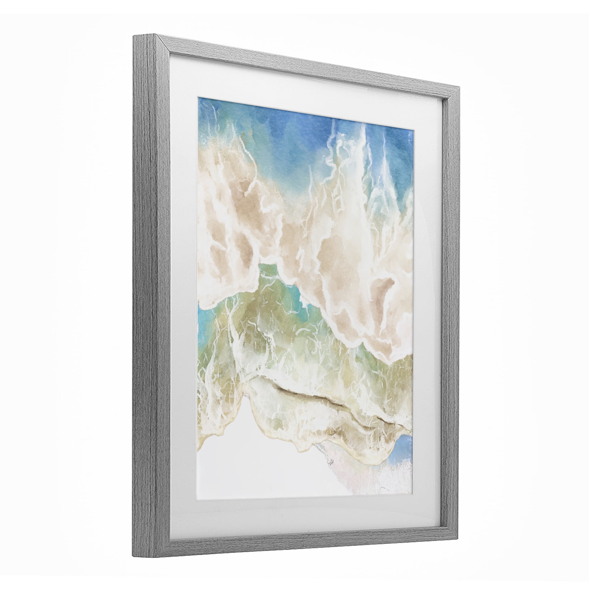 Stupell Industries Washed Away Tide Abstract Gray Framed Print Under Glass, design by Jesse Keith
