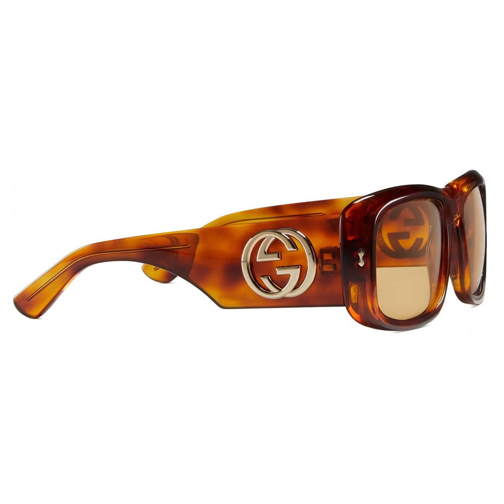 Sunglasses Gucci GG 1251 S- 002 Havana / Yellow - Walmart.com display picture 1