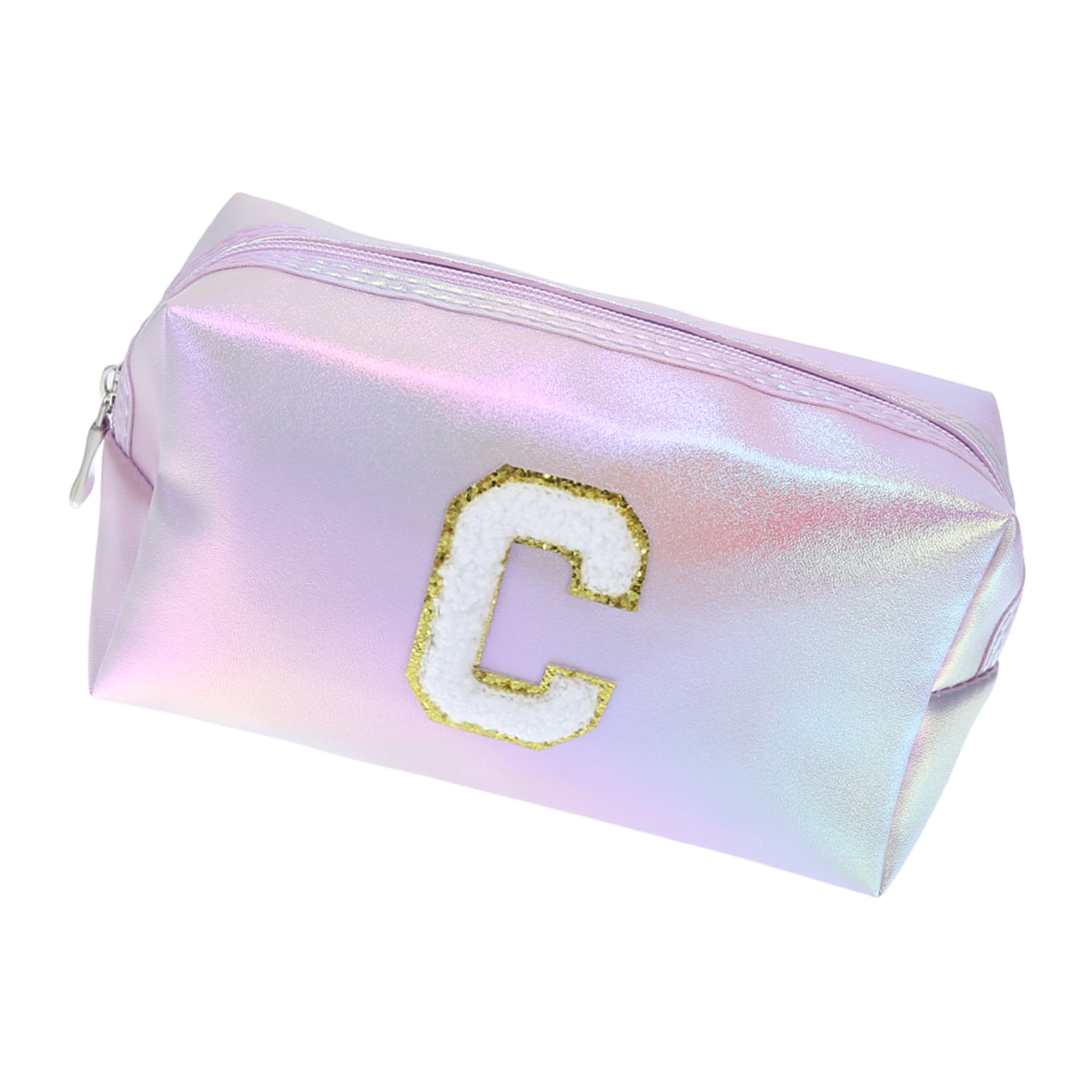 Unique Bargains Women Beatiful Durable Letter C Cosmetic Bag for Vacation Purple