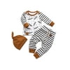 PatPat 3-piece Long Sleeve Striped Baby Cotton Outfit