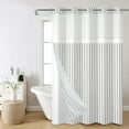 thumbnail image 2 of Mizhona Modern Minimalist No Hooks Shower Curtains with Snap in Liner White and Grey Stripes Aesthetic Hookless Fabric Bathroom Curtain，71"× 86", 2 of 5
