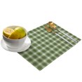 thumbnail image 3 of Green Gingham Placemats Set of 8 Farmhouse Buffalo Plaid Checkered Place Mats Indoor Wipeable Table Mats Washable Cloth Dining Table Placemats for Kitchen Holiday Party Home Decor 13x19 Inch, 3 of 3