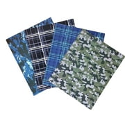 Creative Colors Back to School 2 Pocket Folders | Heavy Duty | Camouflage Camo Plaid Grid | Set of 4