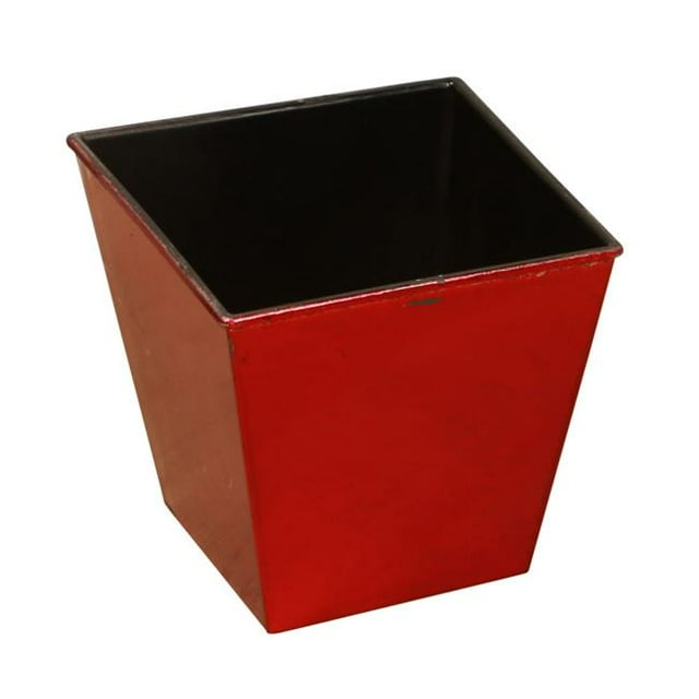 Cheungs PP-108SR 5.25 in. Square Planter with A Tapered Body - Shiny Red