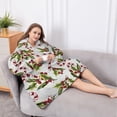 thumbnail image 5 of Oversized Wearable Blanket Hoodie,White Christmas Candy Cane Pattern Sherpa Blanket Hoodie with Super Pockets,Super Warm Fuzzy Pullover for Women & Men, 5 of 6
