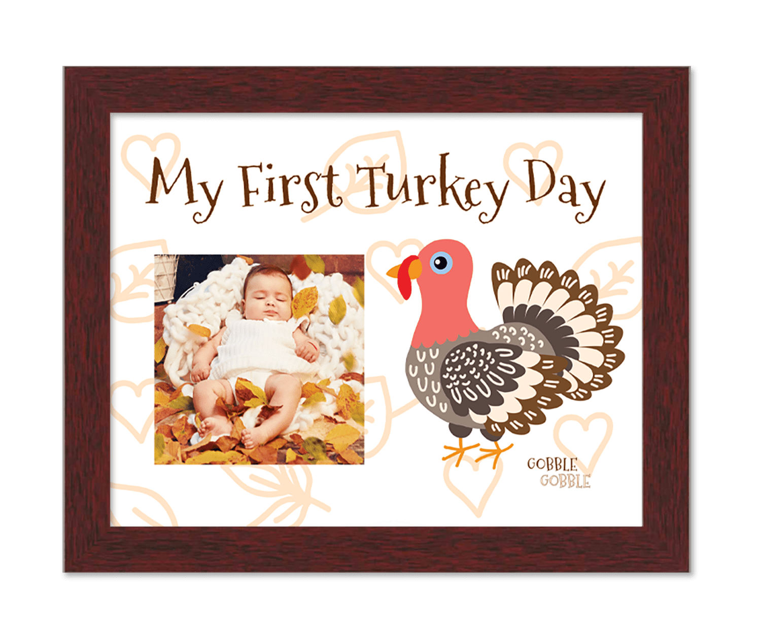 Baby's First Thanksgiving Frame Brown Wood Frame with Thanksgiving