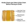 thumbnail image 4 of Efulgenz Indian Bridal Bangle Set for Wedding Gold Tone Engraved Bracelet Bangle with Textured Dotted Dozen Metal Bangles Traditional Indian Bangles for Women Bollywood Fashion Jewelry (20 Pcs), 4 of 6