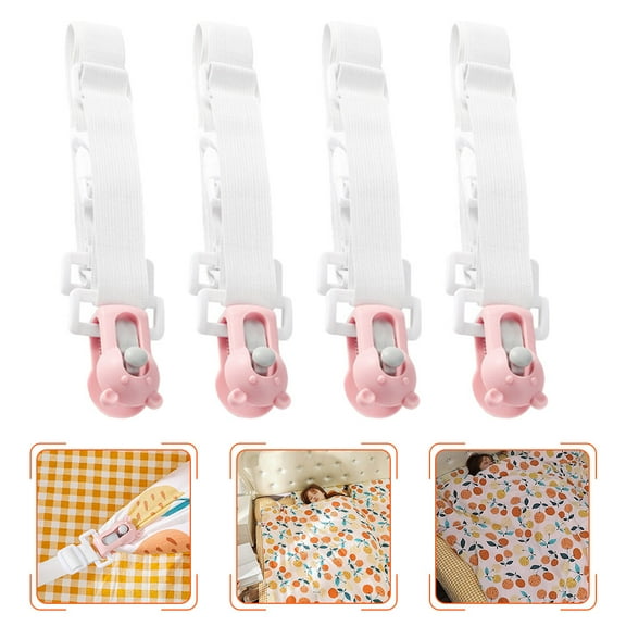 Baluue Adjustable Nylon Bed Blanket Holders Clips for Parents Night Sleep, Stable Grip, 4 Pieces Set