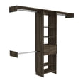 thumbnail image 2 of JERFIT 5-Tier Open Shelf Closet Organizer with Drawer & Hanging Rods, Brown Melamine Particle Board Freestanding Wardrobe Storage Cabinet for Bedroom, 2 of 10