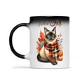 thumbnail image 2 of Hello Fall Siamese Scarf Welcome Autumn with Leaves Pumpkins Heat Color Changing Mug Cat Lover Kitten Owner Gifts Magic Coffee Mug - 00011, 2 of 4