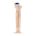 thumbnail image 3 of ANGARA Natural Sapphire and Diamond Three Stone Bridal Set in 14K Rose Gold for Women (Size-4mm) | September Birthstone, Birthday, Anniversary, Jewelry Gift for Women | Natural Blue Sapphire Ring, 3 of 8