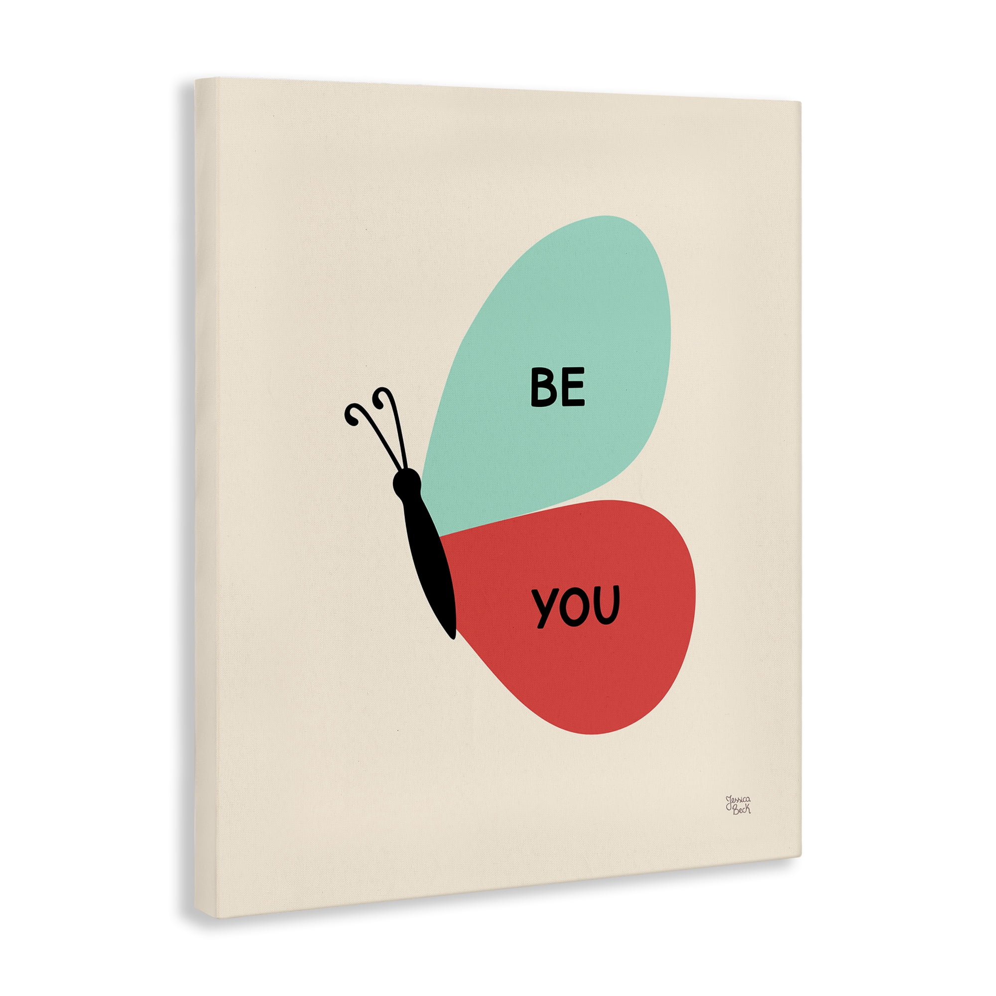 Stupell Industries Be You Simple Butterfly Animals Painting Wrapped Canvas Art Print Wall Art, 30 x 40