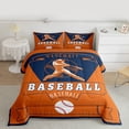 thumbnail image 2 of Homewish Boys Ball Game Bedding Comforter Set,Baseball Sport Twin Comforter Sets,Orange White Blue Bedding Set For Boys Kids,Super Cozy Room Decor Reversible,2pcs, 2 of 8