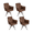 Dark Brown, variant on Set of 4 360° Swivel Home Office Desk Chairs, Upholstered Bedroom Chairs with Metal Base, Makeup Chair for Vanity for Living Room, Bedroom,Study Room, Dining Room (Orange)