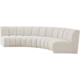 thumbnail image 3 of Maklaine Contemporary Cream Boucle Fabric 4pc. Modular Sectional, 3 of 11