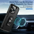 thumbnail image 3 of for iPhone 11 Case, Slim Fit Military Grade Drop Tested Dual Layer Shockproof Case with 360 Ring Holder Kickstand Protective Rugged Car Magnetic Non-Slip Phone Case,Black, 3 of 11