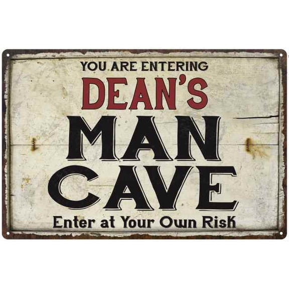 DEAN'S Man Cave Sign Rustic Garage Decor Gift 8x12 Metal 208120035176