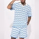 thumbnail image 2 of NOVEDAD DE VERANO 2023, conjunto para hombre, camisas y pantalones cortos con estampado de moda de punto, trajes de dos piezas, ropa deportiva de ocio para hombre, 2 of 5