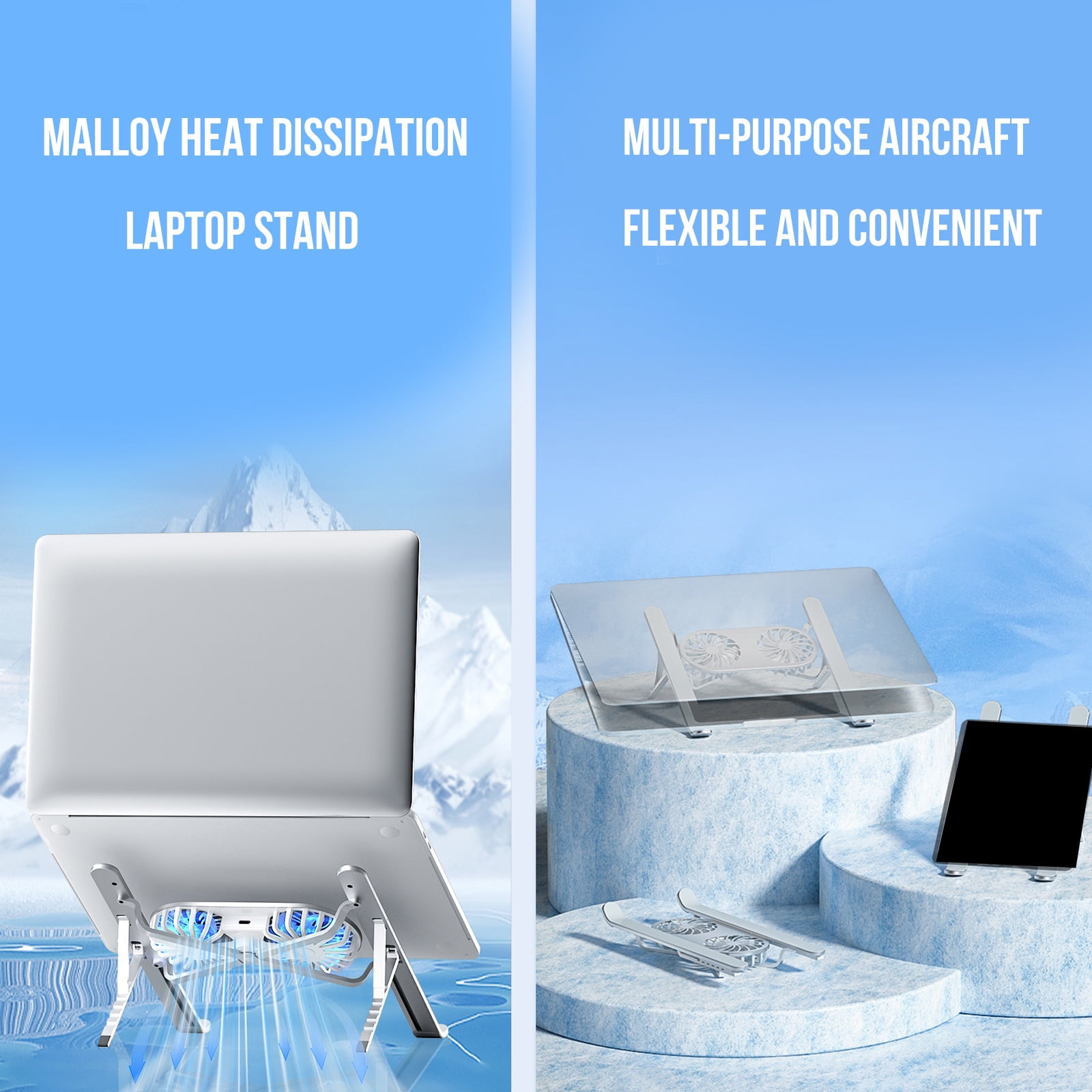 Versatile Laptop Coolers Stand Aluminum Notebook Support With Enhanced Cooling Notebook Holder for 13-21inch Laptop