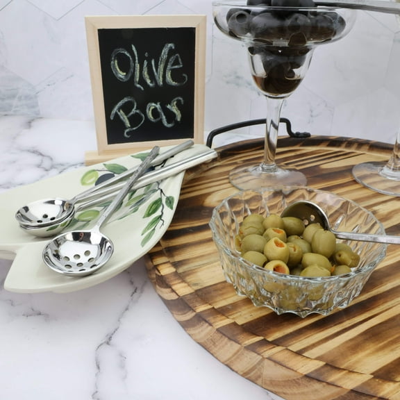 INOX ARTISANS Jason Design Nascent Steel Olive Spoon 4 Pcs. Set