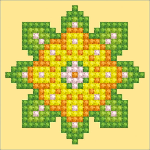Diamond Dotz Flower Mandala 1 Pattern Diamond Painting Kits for Adults - Diamond Art Kits a Relaxing Creative Craft Kit with Dotz Gems 3"x3"