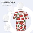 thumbnail image 3 of Zufioo Hand Drawn Tomatoes Print Men's Baseball Short Sleeve, Moisture Wicking Button-Down Hip Hop Tee-X-Large, 3 of 7
