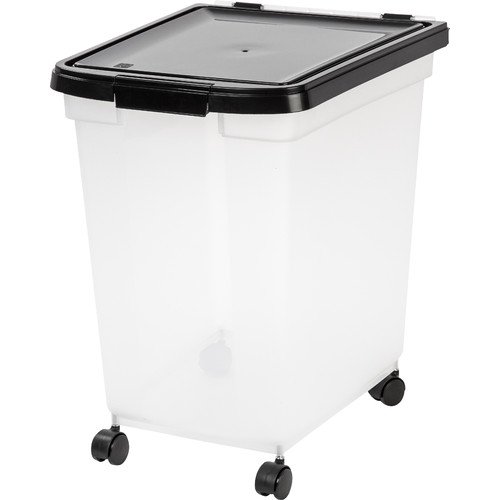IRIS 65 qt Airtight Pet Food Container, Black