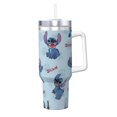 thumbnail image 1 of Regalos personalizados de Stitch para vasos de 40 oz con asa y pajita - Taza de café de viaje de acero inoxidable con tapa - Regalos ideales para mujeres, niñas y niños en cumpleaños y Navidad, 1 of 8