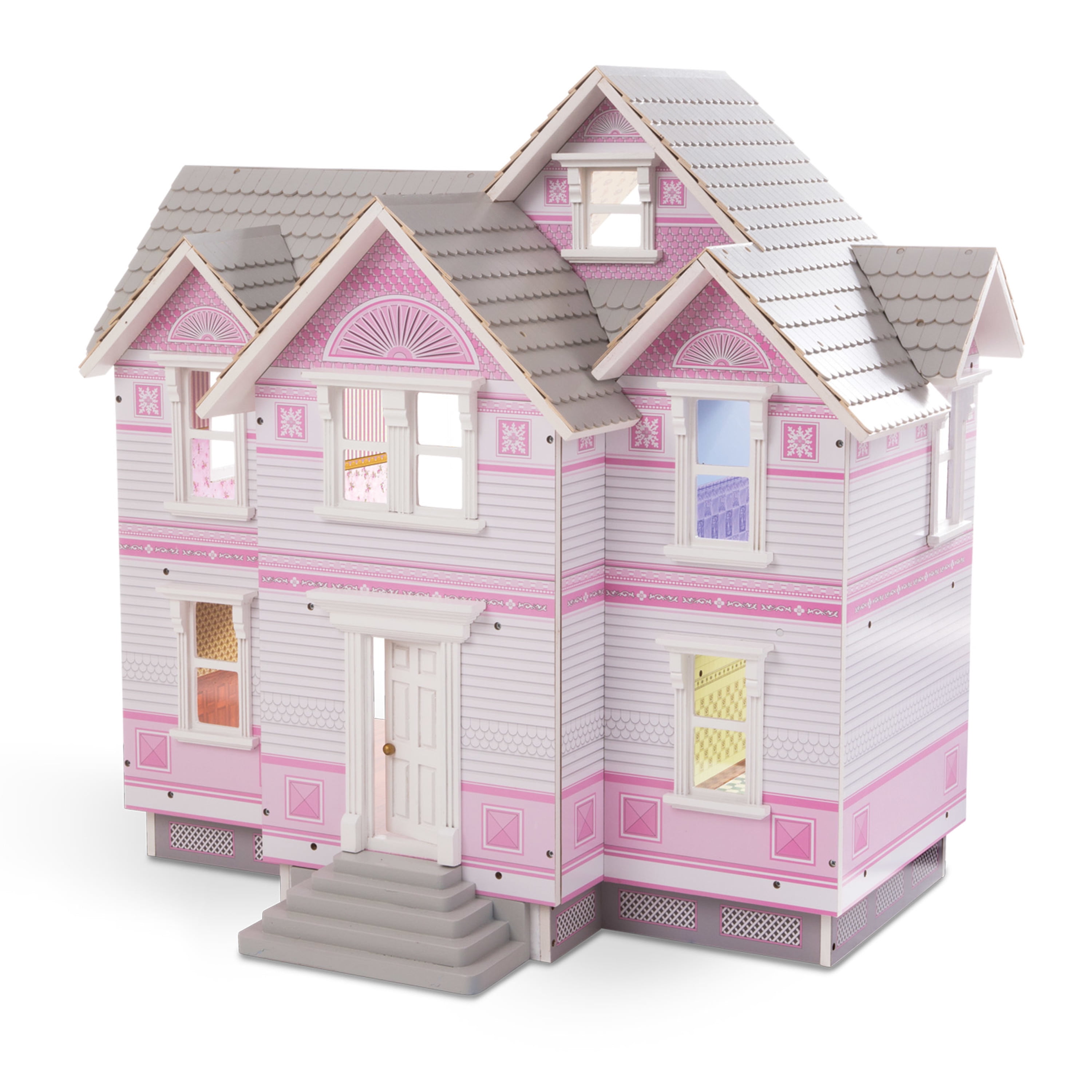 Melissa Doug Classic Heirloom Victorian Wooden Dollhouse White