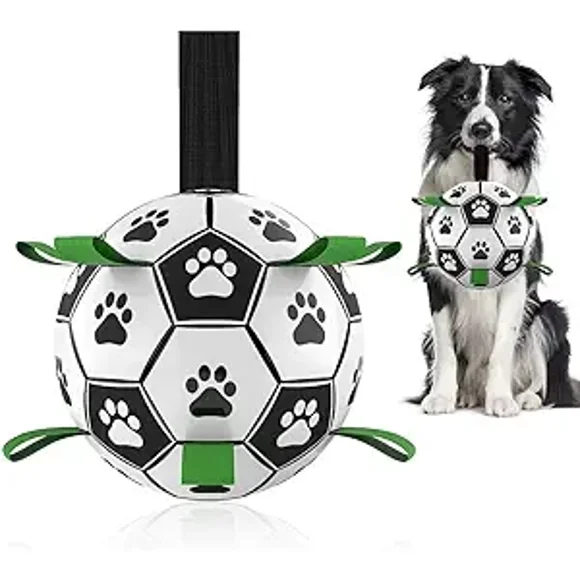 Pelota de entrenamiento para perros en forma de balón de fútbol, juguete para mascotas