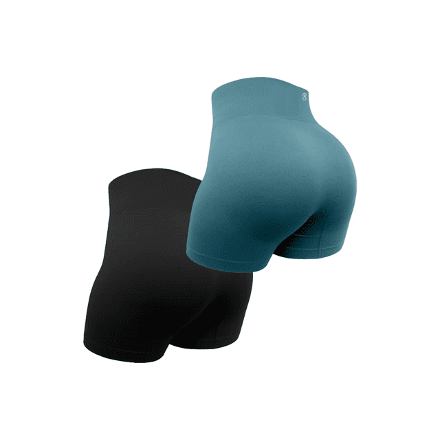 2pzs Shorts Deportivos Mujer Para Yoga Gym Dama Fitness Sexy Negro y verde