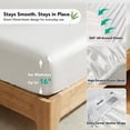 thumbnail image 5 of Deconovo Bed Sheets Set - Soft Cooling Bamboo Fiber 4 Piece Breathable Eco-Friendly Moisture-Wicking Bedding, White, Queen Size, 5 of 9