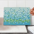 thumbnail image 2 of Modern Cutting Board, Mosaic Grid Pattern Pixel Art Digital Design Graphic Squares Illustration, Decorative Tempered Glass Cutting and Serving Board, Small Size, Lime Green Aqua White, by Ambesonne, 2 of 5