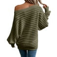 thumbnail image 5 of Women's Sweaters Off The Shoulder Long Sleeve Pullover Knit Pullover Sweater Fall Winter Outfits, 5 of 5