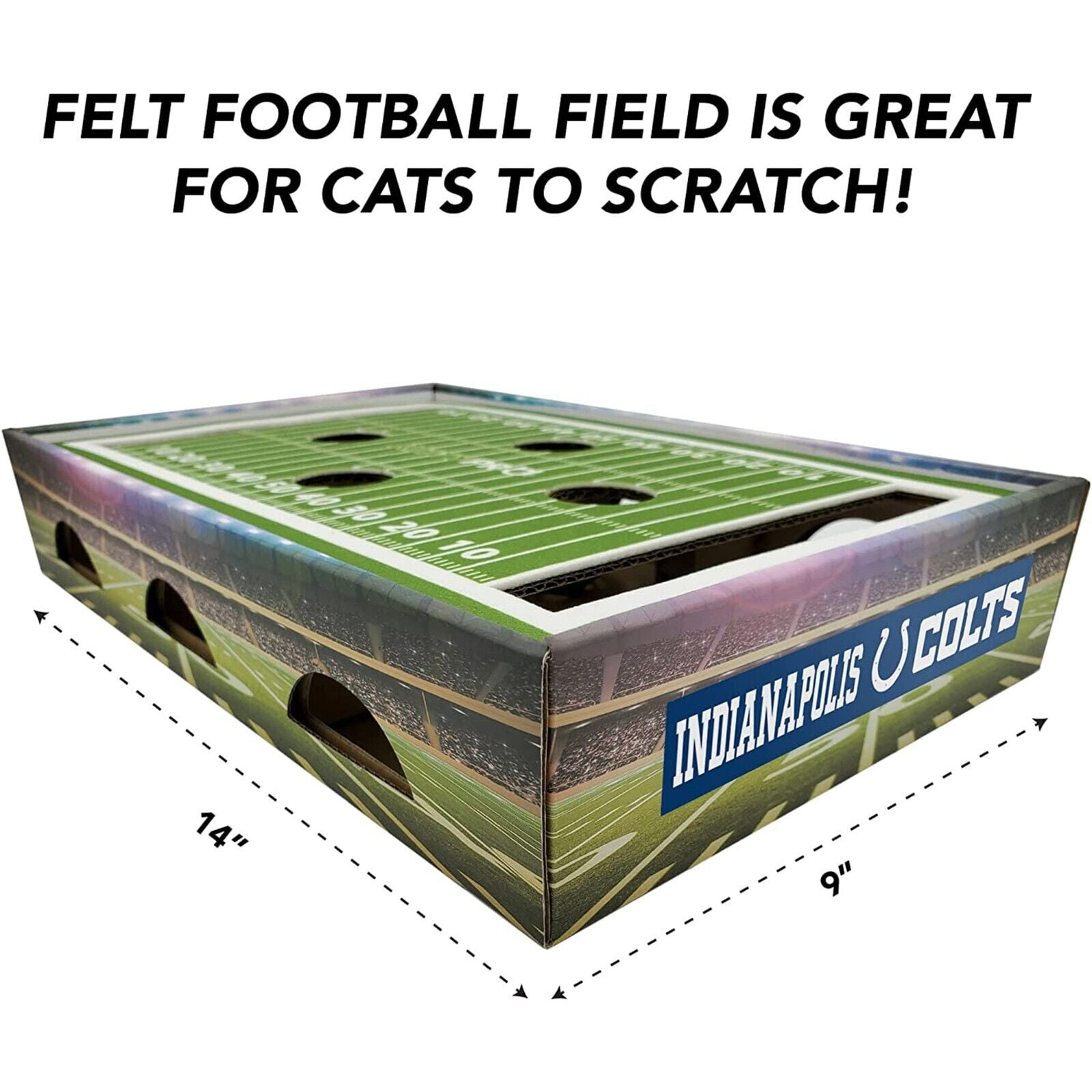 Pets First NFL Indianapolis Colts Cat Scratcher Box Football Field Designed Cat Scratcher & Lounge