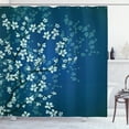 thumbnail image 1 of Ambesonne Japanese Shower Curtain, Sakura Bloom Spring Season, 69"Wx70"L, Sea Blue, 1 of 3